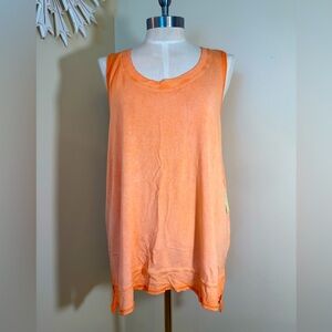 Cyrus Women's Orange Soft Rayon Blouse Tank Top Sleeveless L